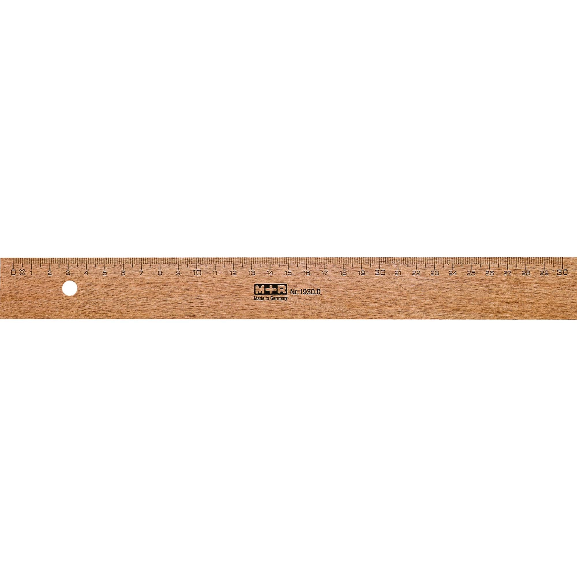 M+R Lineal Holz 30cm Buche Metalleinlage 1 Stück