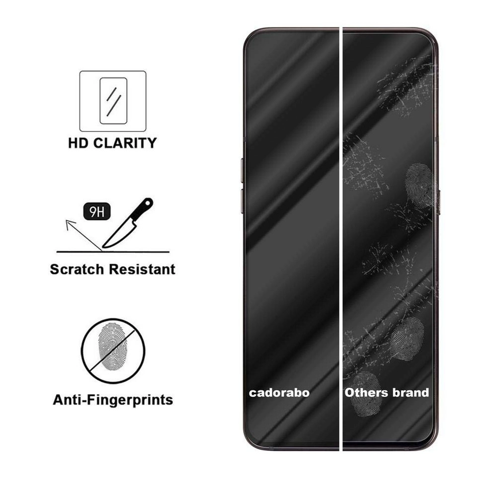 Cadorabo Vollbild Panzer Folie für Samsung Galaxy A80 / A90 Schutzfolie in TRANSPARENT mit SCHWARZ Gehärtetes (Tempered) Display-Schutzglas in 9H Härte mit 3D Touch Kompatibilität