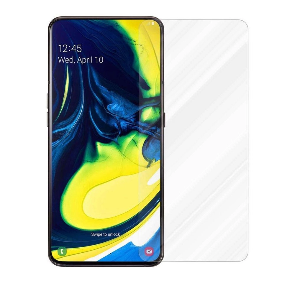 Cadorabo Panzer Folie für Samsung Galaxy A80 / A90 Schutzfolie in KRISTALL KLAR Gehärtetes (Tempered) Display-Schutzglas in 9H Härte mit 3D Touch Kompatibilität