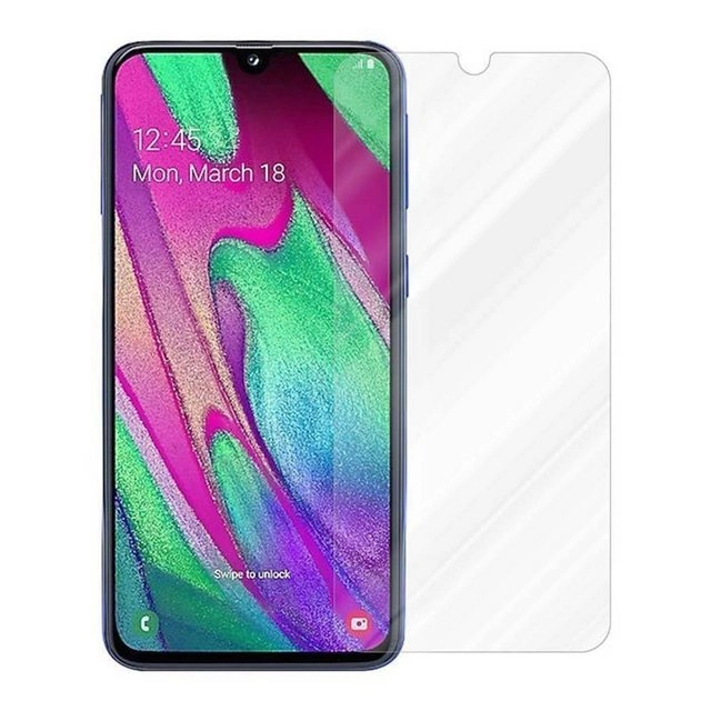 Cadorabo Panzer Folie für Samsung Galaxy A40 Schutzfolie in KRISTALL KLAR Gehärtetes (Tempered) Display-Schutzglas in 9H Härte mit 3D Touch Kompatibilität