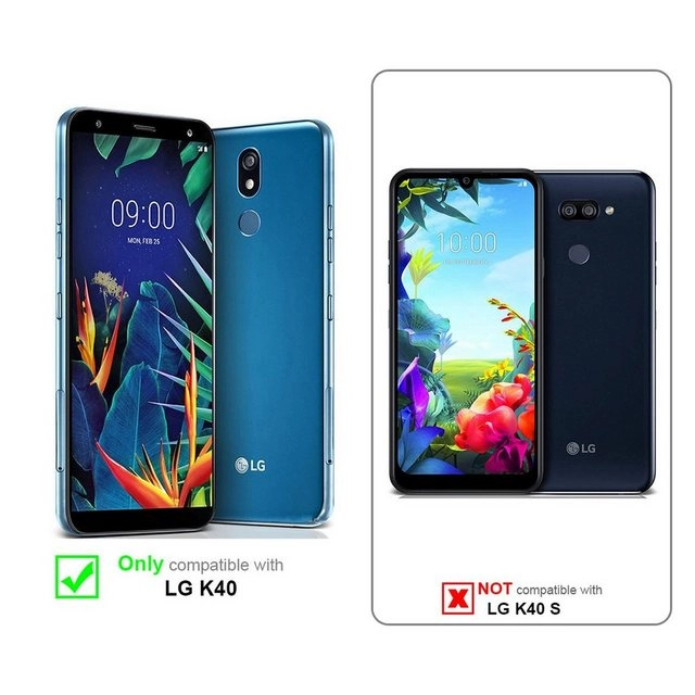 Cadorabo Panzer Folie für LG K40 Schutzfolie in KRISTALL KLAR Gehärtetes (Tempered) Display-Schutzglas in 9H Härte mit 3D Touch Kompatibilität