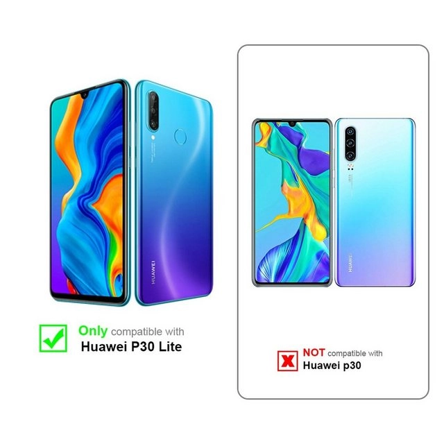 Cadorabo Panzer Folie für Huawei P30 LITE Schutzfolie in KRISTALL KLAR Gehärtetes (Tempered) Display-Schutzglas in 9H Härte mit 3D Touch Kompatibilität