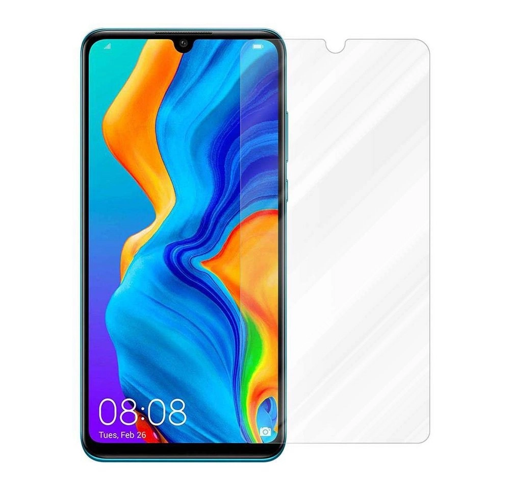 Cadorabo Panzer Folie für Huawei P30 LITE Schutzfolie in KRISTALL KLAR Gehärtetes (Tempered) Display-Schutzglas in 9H Härte mit 3D Touch Kompatibilität