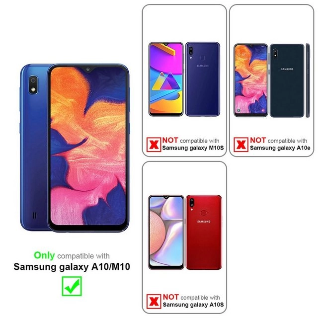 Cadorabo Vollbild Panzer Folie für Samsung Galaxy M10 Schutzfolie in TRANSPARENT mit SCHWARZ Gehärtetes (Tempered) Display-Schutzglas in 9H Härte mit 3D Touch Kompatibilität