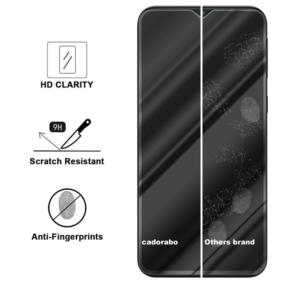 Cadorabo Vollbild Panzer Folie für Samsung Galaxy M10 Schutzfolie in TRANSPARENT mit SCHWARZ Gehärtetes (Tempered) Display-Schutzglas in 9H Härte mit 3D Touch Kompatibilität