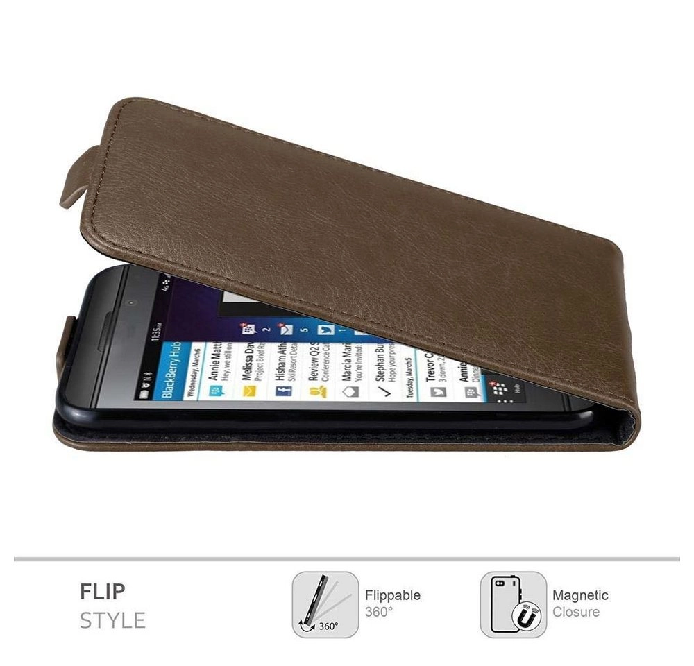 Cadorabo Hülle für Blackberry Z10 in KAFFEE BRAUN Handyhülle im Flip Design mit Magnetverschluss Case Cover Schutzhülle Etui Tasche Book Klapp Style