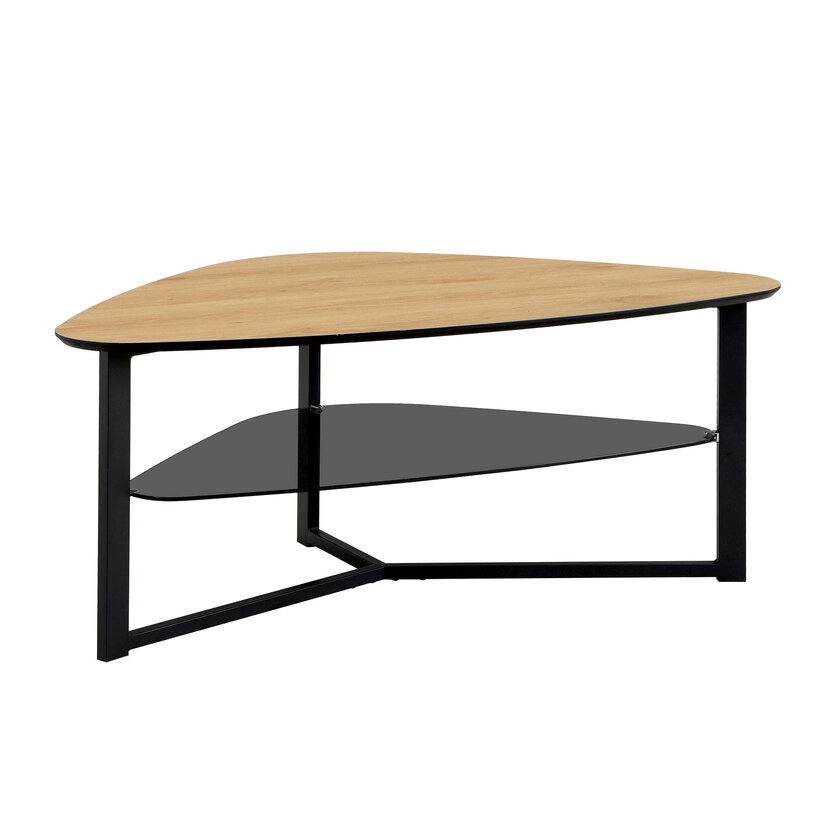 Couchtisch Triangelform 110 x 65 x 45 cm Braun/Schwarz