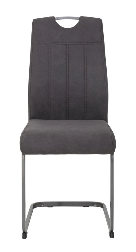 Stuhl Christina 2er-Set Microfaser Vintage Optik Anthrazit 43x98x58 cm