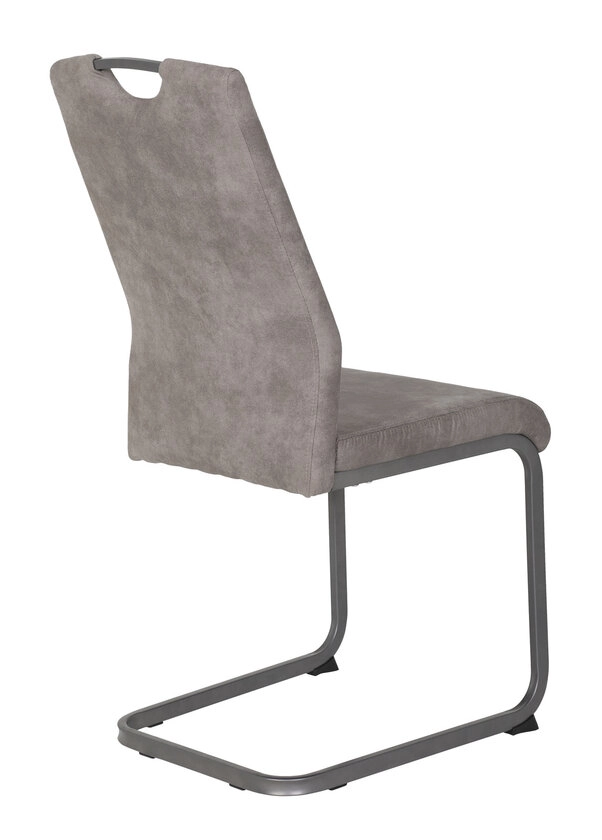 Stuhl Christina 2er-Set Microfaser Vintage Optik Grau 43x98x58 cm