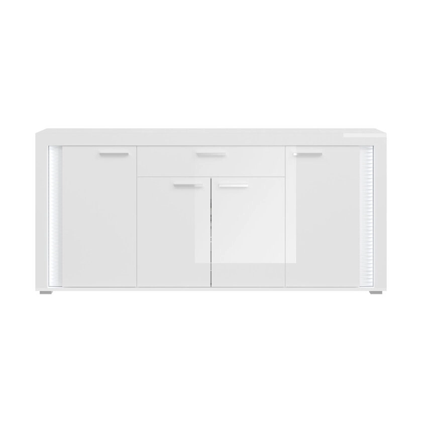 Wohnwand Skylight IV 4-teilig 332x202 cm Weiß Hochglanz