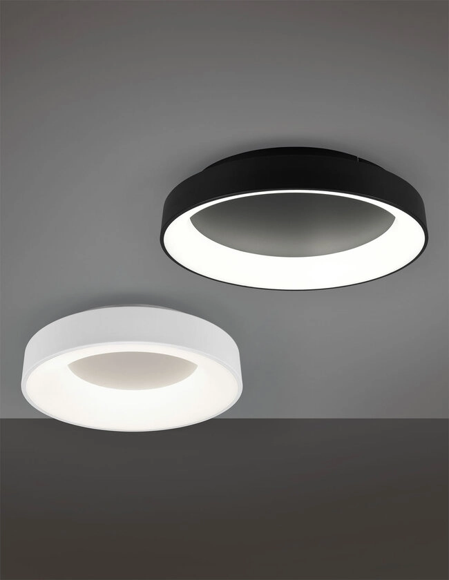 Girona Deckenleuchte schwarz 671290132, D/H: 60/12 cm, Metall