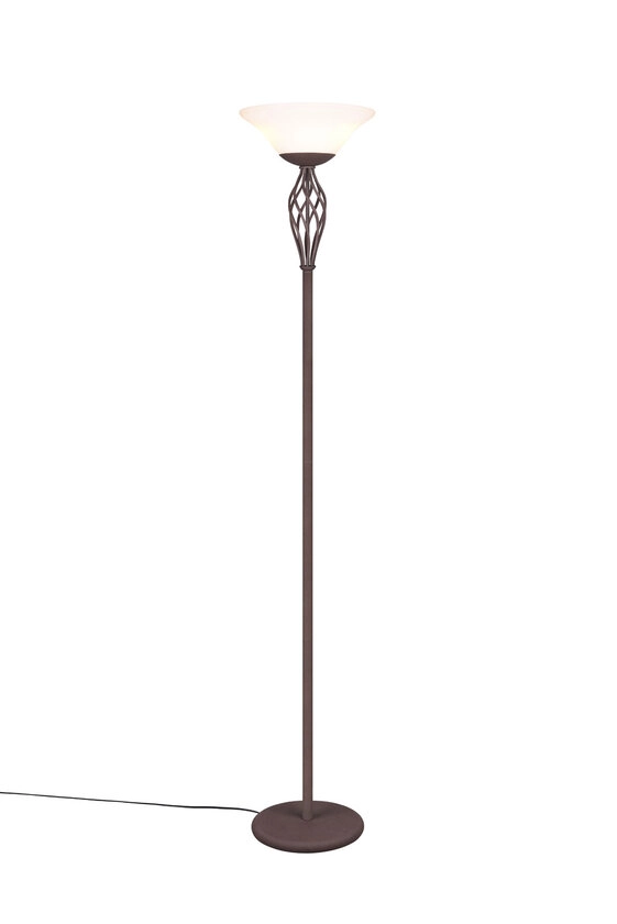 Trio Retrofit Deckenfluter Rustica rostfarbig,33,5cm,180cm,Metall,Glas