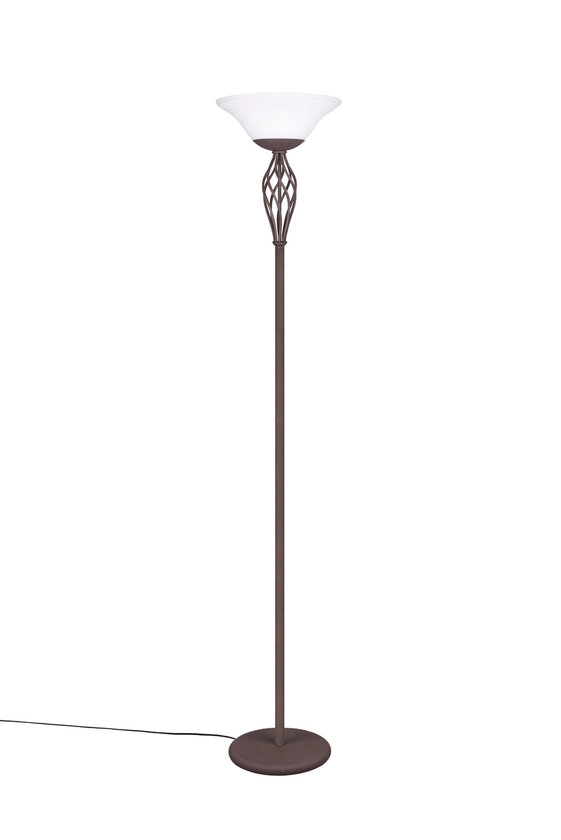 Trio Retrofit Deckenfluter Rustica rostfarbig,33,5cm,180cm,Metall,Glas