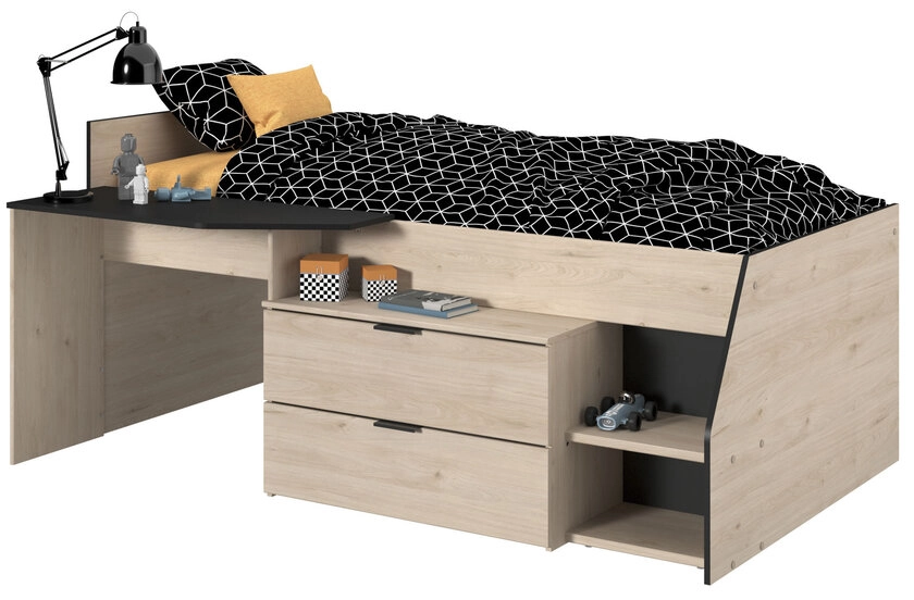Parisot Halbhohes Hochbett Milky 2 braun/schwarz