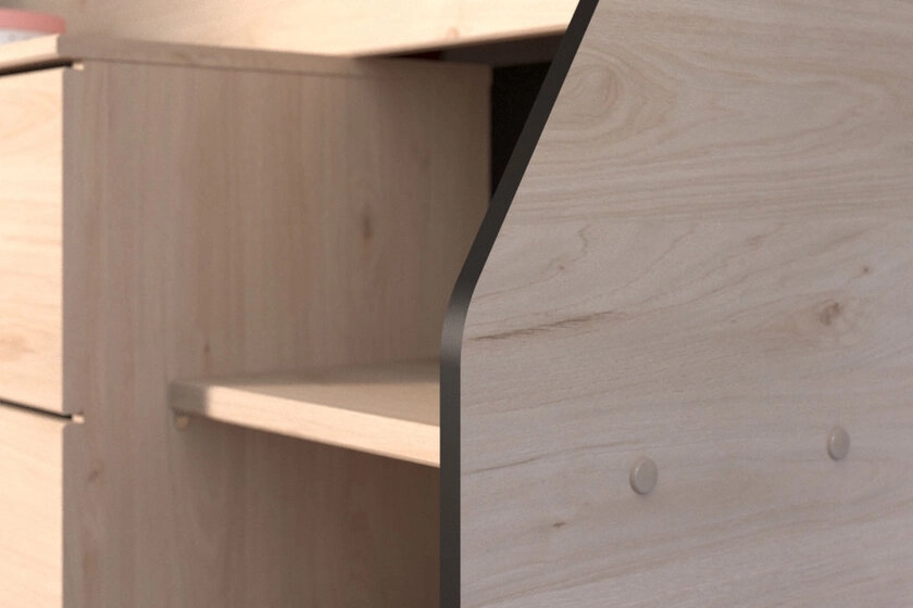 Parisot Halbhohes Hochbett Milky 2 braun/schwarz