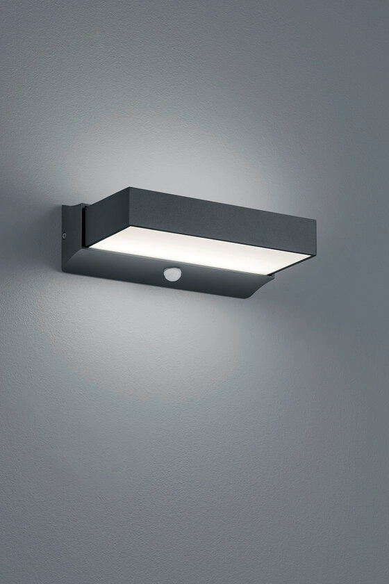 LED Außenwandleuchte Cuando B grau 23x13cm 7cm Aluminium Bewegungsmelder