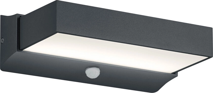LED Außenwandleuchte Cuando B grau 23x13cm 7cm Aluminium Bewegungsmelder