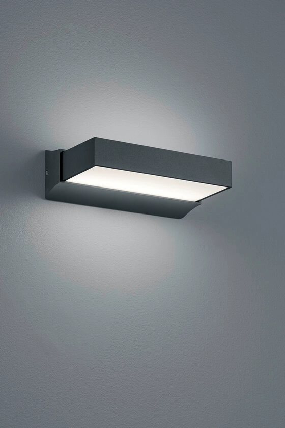 LED Außenwandleuchte Cuando grau 23x13cm 7cm Aluminium