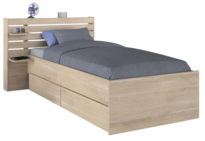 Parisot Stauraumbett Escale 1 braun 90 x 200 cm