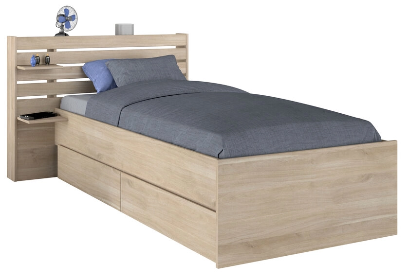 Parisot Stauraumbett Escale 1 braun 90 x 200 cm