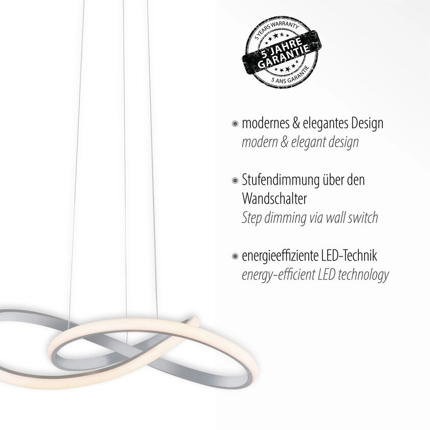 LED-Pendelleuchte Maria 57x120 cm Alu