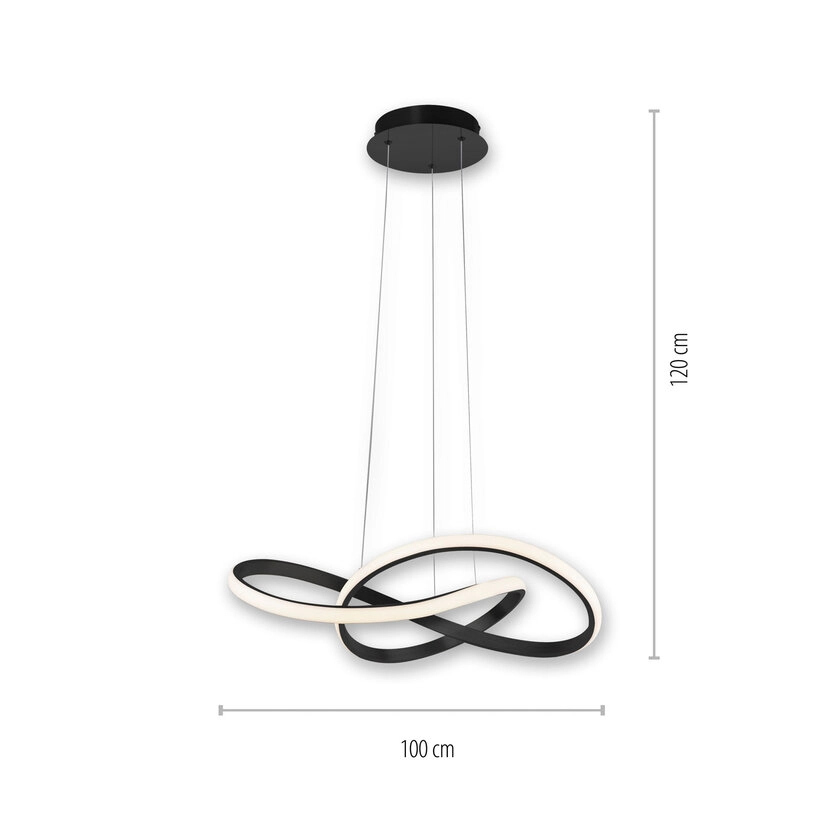 LED-Pendelleuchte Maria 57x120 cm schwarz