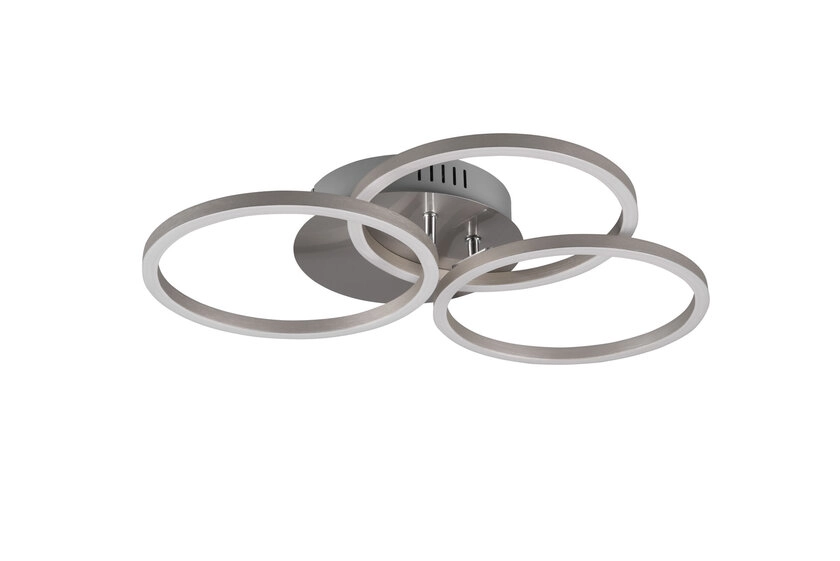 LED Deckenlampe Circle nickelfarbig 43,5cm  9,5cm Fernbedienung dimmbar CCT Metall