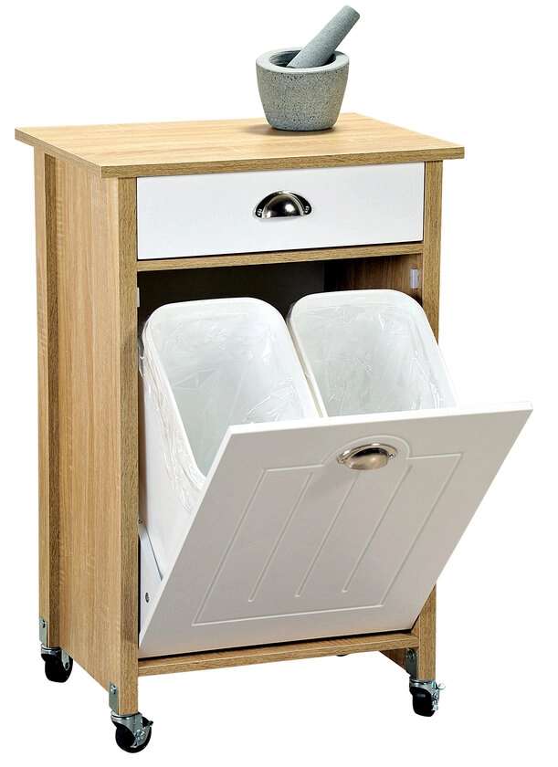 KESPER Küchenwagen mit Mülleimer Weiß 37 x 50 x 79 cm