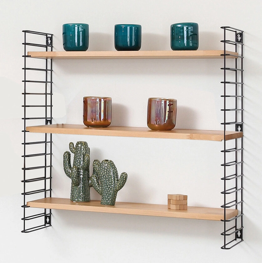 metaltex Bücherregal Tomado Buche/Schwarz 70x21x68 cm