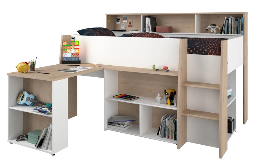Parisot Hochbett Lucas weiß/braun