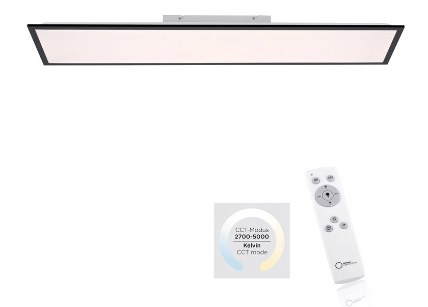LED-Deckenleuchte Flat 119,5x29,5 cm schwarz