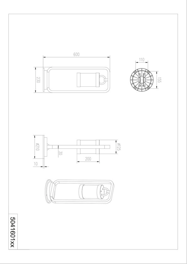 Sambesi Pfosten grau 504160142, B/H/T: 23/60/21 cm