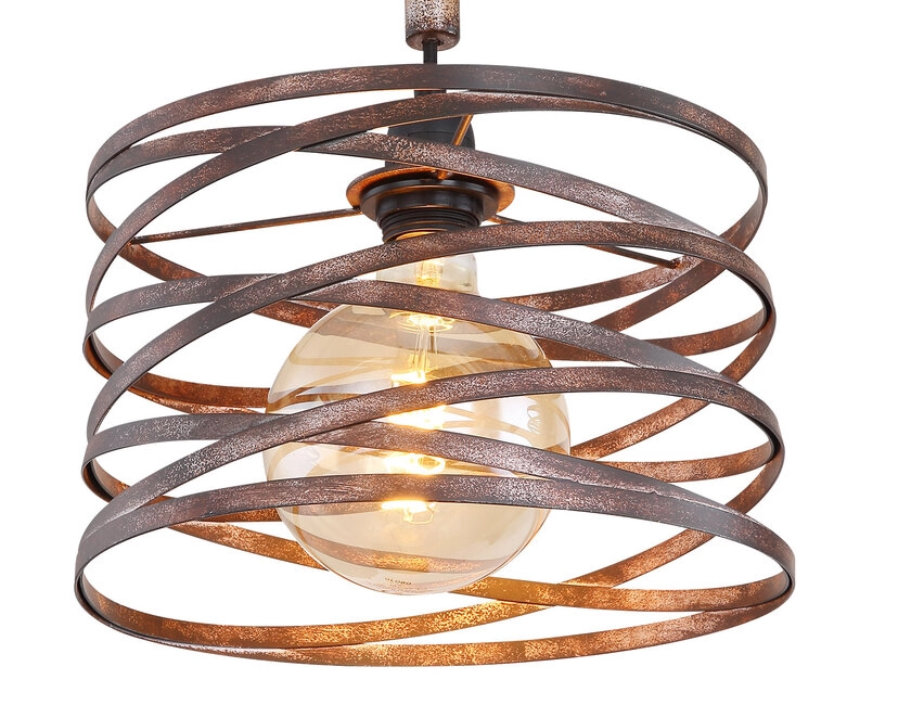 GLOBO Retrofit Pendelleuchte Marco 115x120 cm rostfarbig