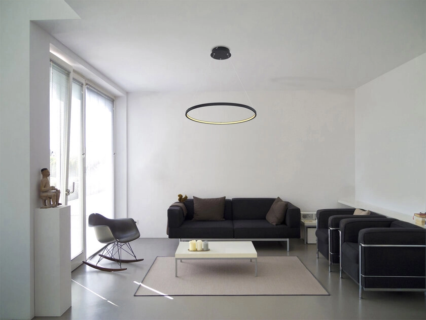 RALPH Pendellampe schwarz 67192-29B, D/H: 60 x 120 cm, Metall, Kunststoff