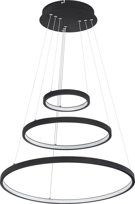 Ralph III Pendellampe schwarz 67192-57B, D/H: 51 x 120 cm, Metall, Kunststoff
