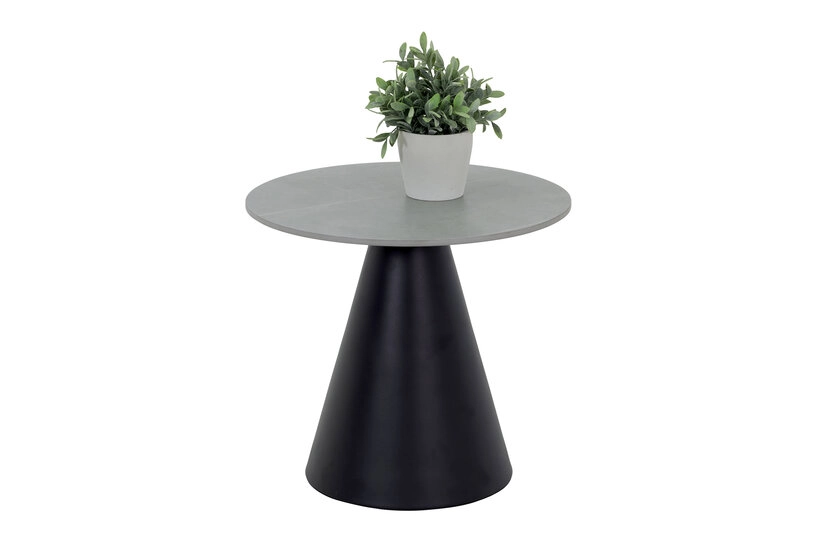 Couchtisch Suzie 2er Set 70x40/ 50x46 cm - Sintered Mamoroptik grau matt/ schwarz