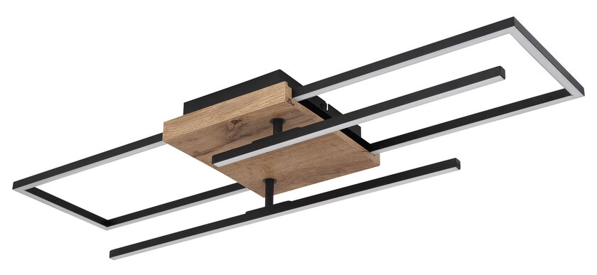 GLOBO LED Deckenlampe Kendra 80x20 cm Holzoptik