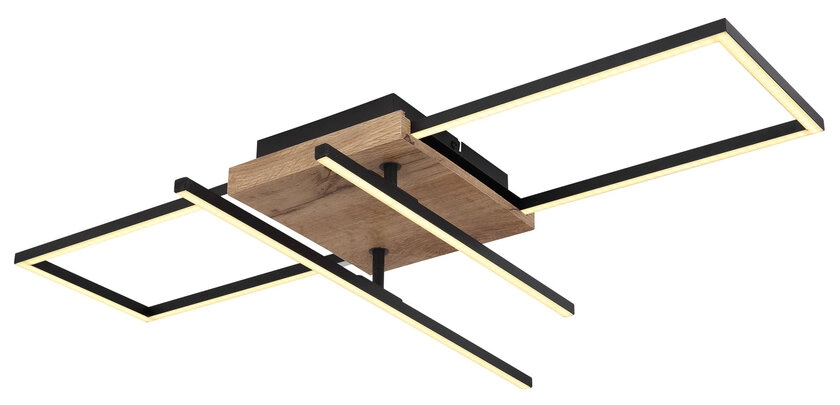 GLOBO LED Deckenlampe Kendra 80x20 cm Holzoptik