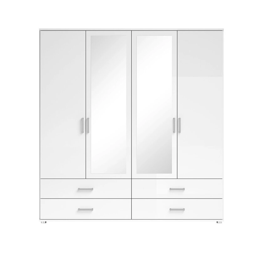 Kleiderschrank Ilva 4-trg. 181x190x51 cm, weiß