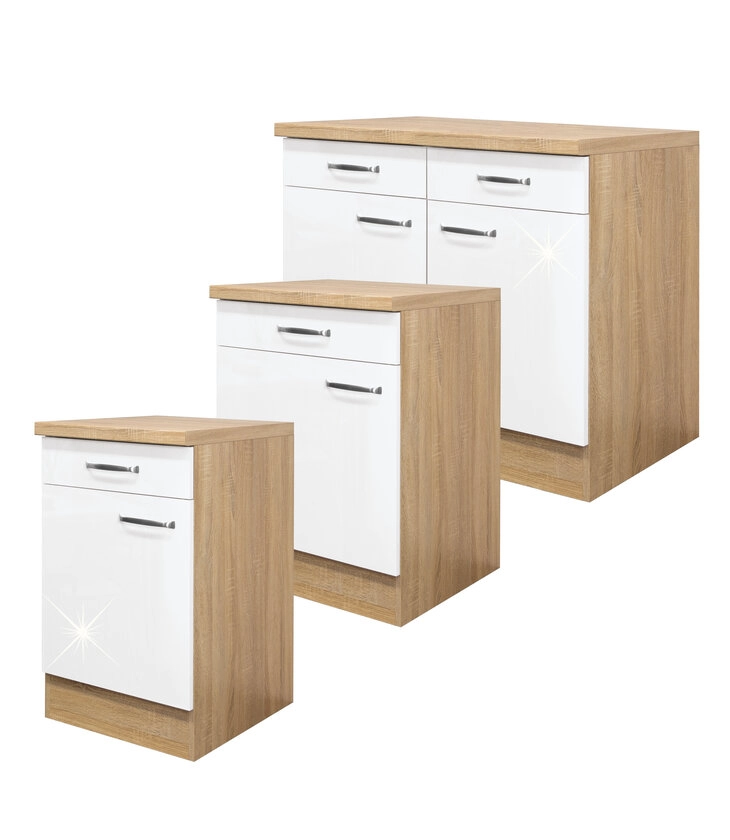 Unterschrank Valero Weiß/Braun 50 x 86 x 60 cm