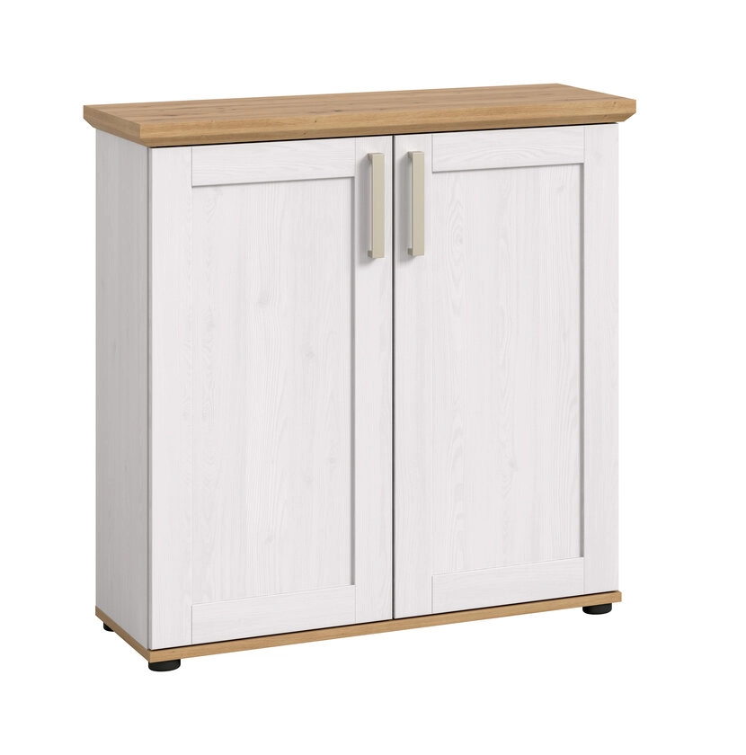 Highboard Verona 88 x 84 x 37 cm Sibu Lärche Weiß/Artisan Eiche Dekor