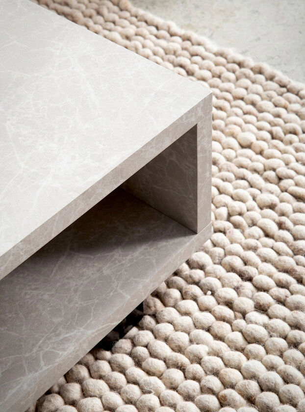 Couchtisch 100 x 50 x 25 cm Sandfarben/Eiche Dekor Braun