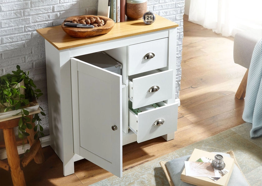 Kommode Bray weiß/braun 79 x 81 x 35 cm
