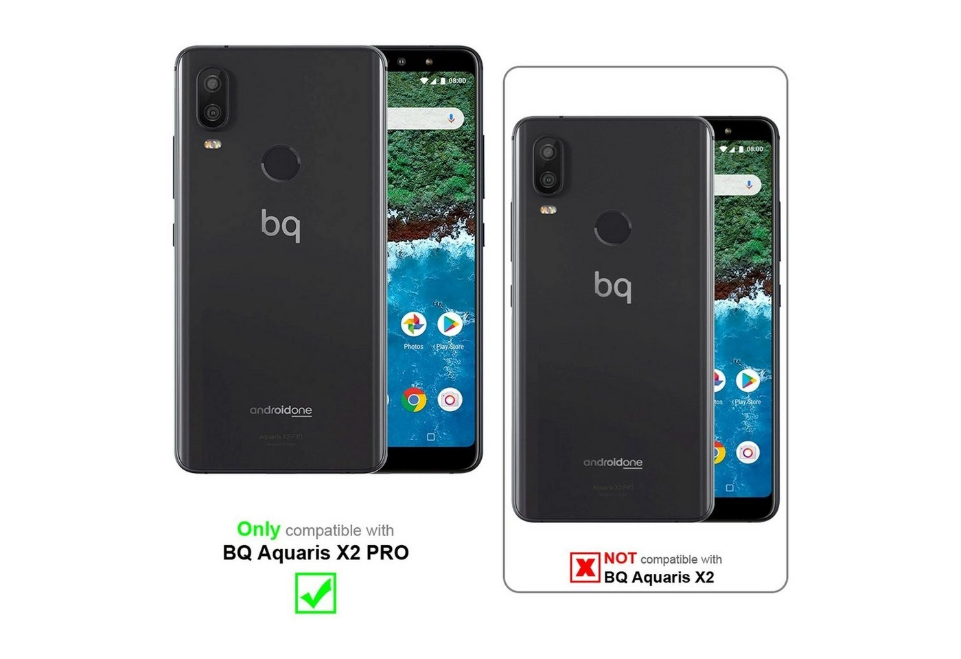 Cadorabo Panzer Folie für BQ Aquaris X2 PRO Schutzfolie in KRISTALL KLAR Gehärtetes (Tempered) Display-Schutzglas in 9H Härte mit 3D Touch Kompatibilität
