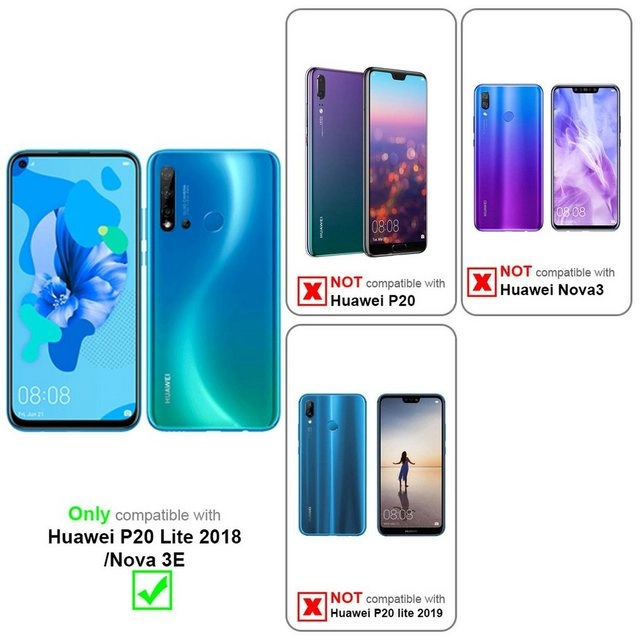 Cadorabo Panzer Folie für Huawei P20 LITE Schutzfolie in KRISTALL KLAR Gehärtetes (Tempered) Display-Schutzglas in 9H Härte mit 3D Touch Kompatibilität