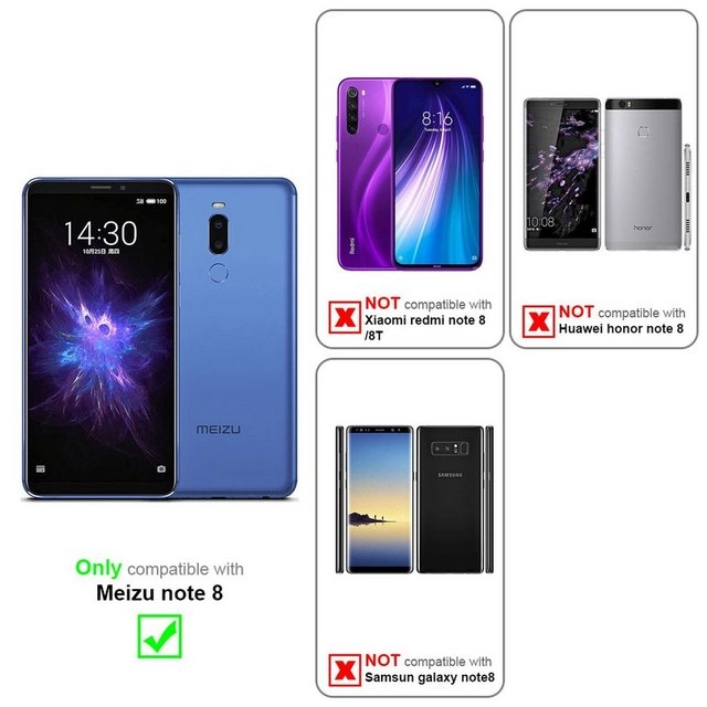 Cadorabo Panzer Folie für MEIZU NOTE 8 Schutzfolie in KRISTALL KLAR Gehärtetes (Tempered) Display-Schutzglas in 9H Härte mit 3D Touch Kompatibilität