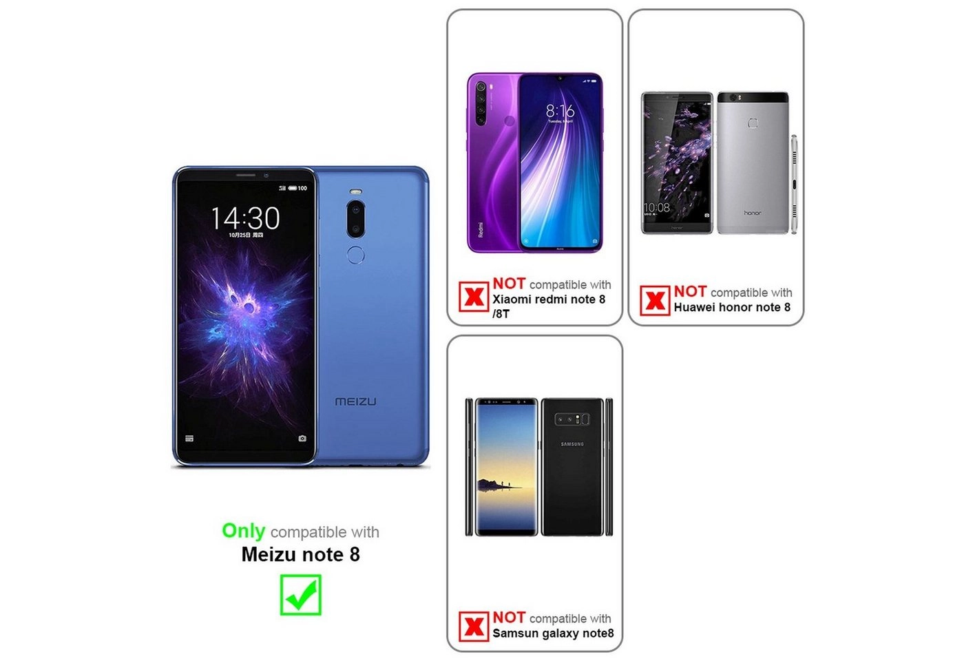 Cadorabo Panzer Folie für MEIZU NOTE 8 Schutzfolie in KRISTALL KLAR Gehärtetes (Tempered) Display-Schutzglas in 9H Härte mit 3D Touch Kompatibilität