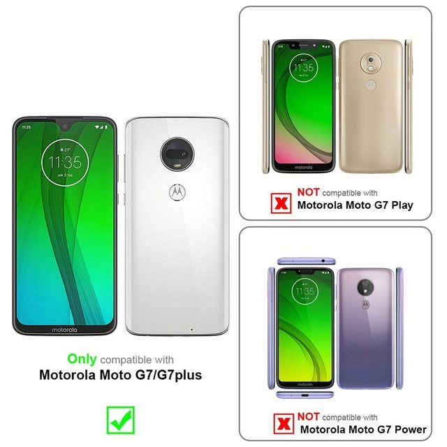 Cadorabo Panzer Folie für Motorola MOTO G7 / G7 PLUS Schutzfolie in KRISTALL KLAR Gehärtetes (Tempered) Display-Schutzglas in 9H Härte mit 3D Touch Kompatibilität