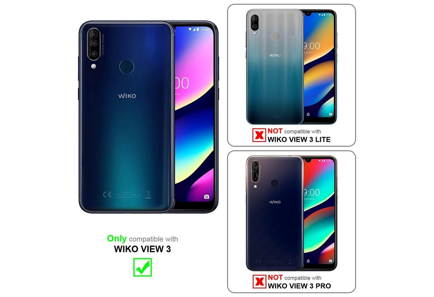 Cadorabo Panzer Folie für WIKO VIEW 3 Schutzfolie in KRISTALL KLAR Gehärtetes (Tempered) Display-Schutzglas in 9H Härte mit 3D Touch Kompatibilität