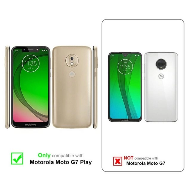 Cadorabo Vollbild Panzer Folie für Motorola MOTO G7 PLAY Schutzfolie in TRANSPARENT mit SCHWARZ Gehärtetes (Tempered) Display-Schutzglas in 9H Härte mit 3D Touch Kompatibilität